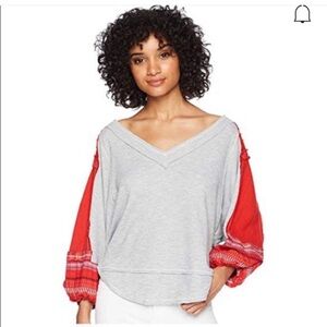 We The Free Textured Gray Knit Top